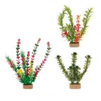 Набор декораций для аквариума 6 пластиковых растений "TRIXIE", на подставке 20 см