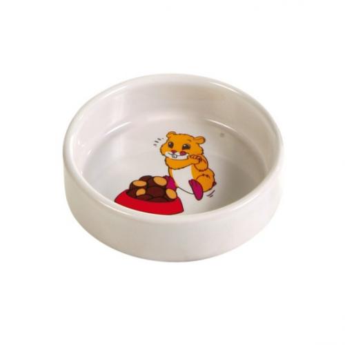 Миска "TRIXIE" керамическая для грызунов, 90мл/ диам. 8см с рисунком