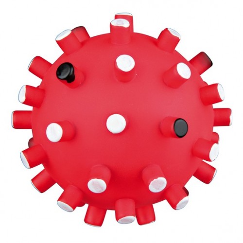 Игрушка виниловая "TRIXIE" для собаки "Шарик-ежик", с цветными шипами, со звуком - 10 см.