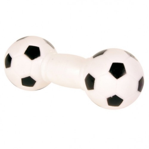 Игрушка виниловая "TRIXIE" для собаки "Гантель с футбольными мячиками", со звуком, 14см