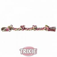 Игрушка "TRIXIE" для собаки "DENTAfun" в виде веревки с четырмя узлами, хлопковая, 360г/54см
