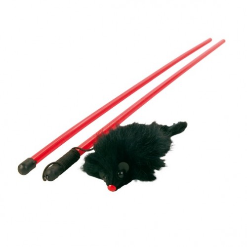 Дразнилка "TRIXIE" для кошки с пушистой плюшевой мышью, 100см