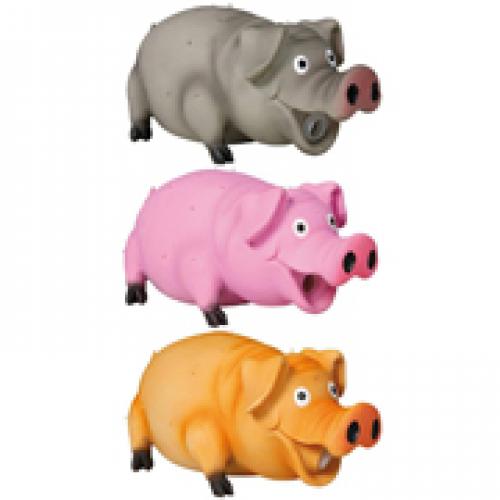 Игрушка из латекса "TRIXIE" для собаки "Свинка", со звуком, разноцветная - 10 см.