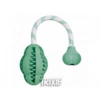 Игрушка "TRIXIE" для собаки "DENTAfun" мяч на веревке, со вкусом мяты, каучук, 8см/28см