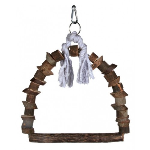 Качели "TRIXIE" для птиц, нат. дерево на хлопковой веревке 15х20см