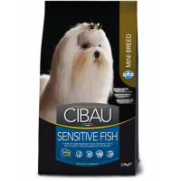 Farmina Cibau Sensitive Fish Mini (Рыба) - полнорационный гипоаллергенный корм для взрослых собак мелких пород - 0,8 кг.