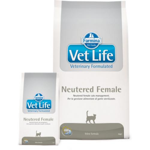 Farmina VET LIFE CAT NEUTERED FEMALE, Полнорационное и сбалансированное питание для стерилизованных кошек - 2 кг.