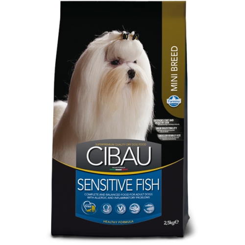 Farmina Cibau Sensitive Fish Mini (Рыба) - полнорационный гипоаллергенный корм для взрослых собак мелких пород - 2,5 кг. Farmina Cibau Sensitive Fish Mini (Рыба) - полнорационный гипоаллергенный корм для взрослых собак мелких пород - 2,5 кг.