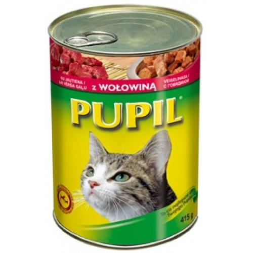 Консервы PUPIL для кошек, с говядиной - 415 гр.