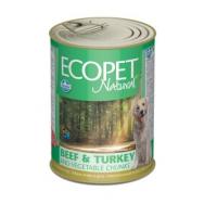 ECOPET NATURAL bicolore beef and turkey and vegetables, Кусочки в соусе с говядиной,индейкой и овощами - 1250 гр.