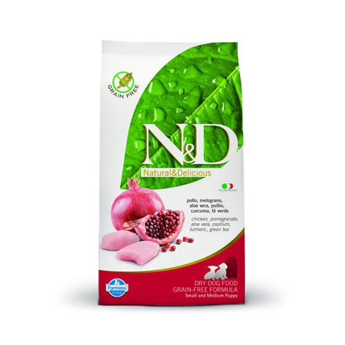N&D DOG CHICKEN & POMEGRANTE PUPPY SMALL AND MEDIUM/ Паппи Мини и Медиум (Курица,Гранат),Беззерновой, для щенков мелких и средних пород - 0,8 кг.