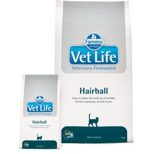 Farmina VET LIFE CAT HAIRBALL, Снижает образование и способствует выведению шерстяных комочков - 10 кг.