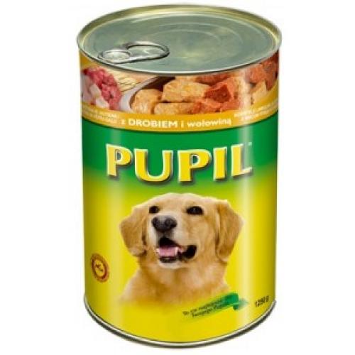 Консервы PUPIL для собак, с говядиной и курицей - 415 г.