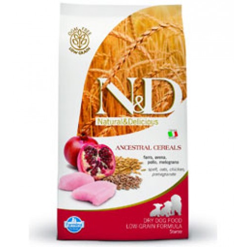 N&D LOW GRAIN DOG CHICKEN & POMEGRANATE PUPPY STARTER(Курица,Гранат), Низкозерновой, для щенков до 2-х месяцев - 2 кг.
