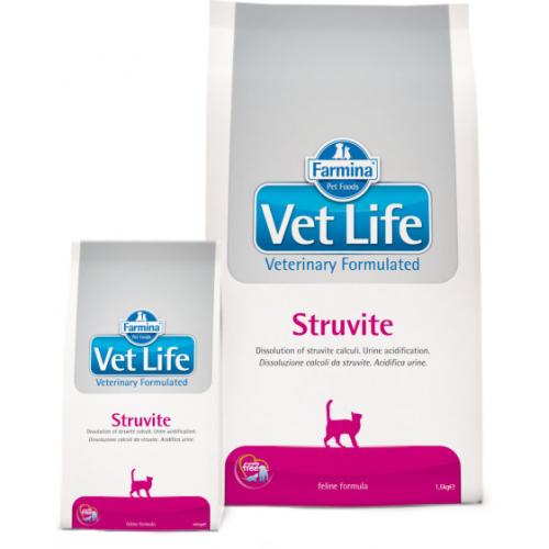Farmina VET LIFE CAT STRUVITE, Диетическое питание для кошек при мочекаменной болезни (струвиты) - 2 кг.