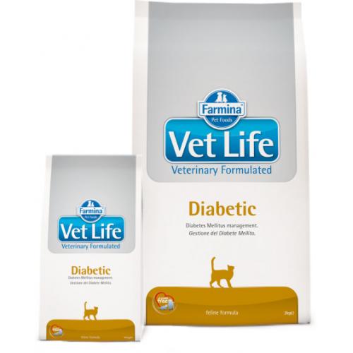 Farmina VET LIFE CAT DIABETIC, Полнорационное и сбалансированное питание для кошек с формулой контроля уровня глюкозы в крови у животных (при сахарном диабете) - 0,4 кг.