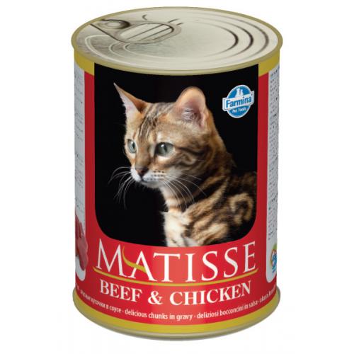 Farmina Matisse bicolore beef and chicken - Полнорационное питание для кошек .Кусочки в соусе говядина и курица - 405 гр.