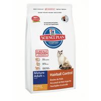 Hills Science Plan Mature Adult 7+ Hairball Control Chicken(Курица), для кошек старше 7 лет, для уменьшения комков из шерсти в ЖКТ