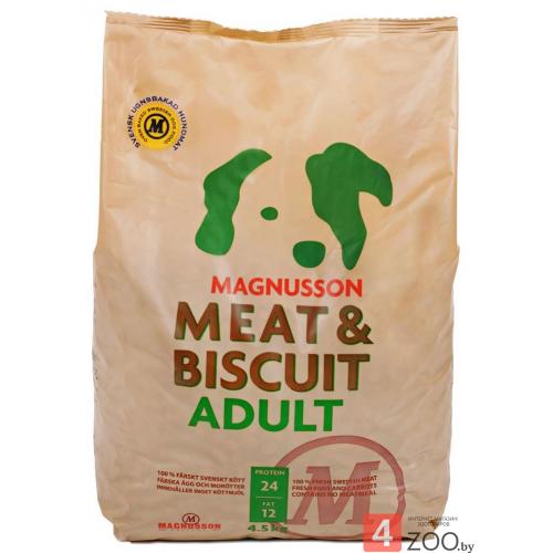 Magnusson Meat and Biscuit Adult (Магнуссон Эдалт), корм для взрослых собак с нормальным уровнем активности - 4,5 кг.