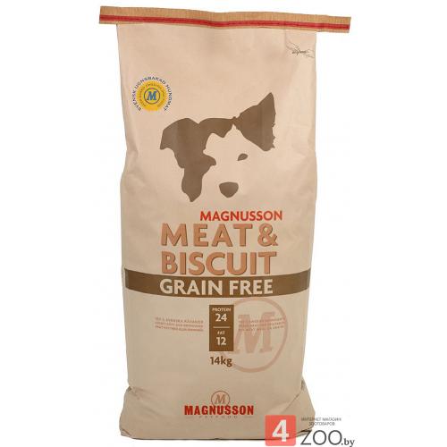 Magnusson Meat and Biscuit Grain Free (Магнуссон Грэйн Фри), беззерновой корм для собак с нормальным уровнем активности - 14 кг.