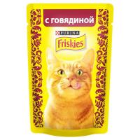 Purina Friskies, Консервы для кошек Кусочки в подливе с Говядиной - 85 гр.