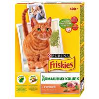 Purina Friskies для домашних кошек с Курицей и садовой зеленью - 300 гр.