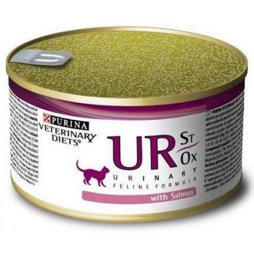 Purina Veterinary Diets UR Urinary Feline formula with Saimon Консервы для кошек при мочекаменной болезни с Лососем - 195 гр.