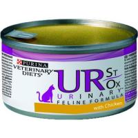 Purina Veterinary Diets UR Urinary Feline formula with Chicken Консервы для кошек при мочекаменной болезни с Курицей - 195 гр.
