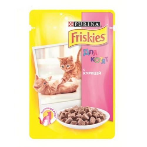 Purina Friskies Junior, Консервы для КОТЯТ Кусочки в подливе с Курицей - 100 гр.