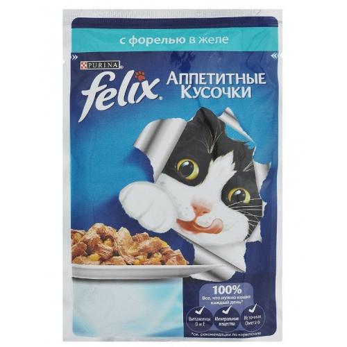 Felix для кошек (с форелью в желе) - 85 гр.