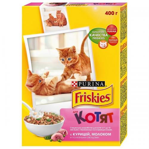 Purina Friskies для Котят с Курицей, молоком и полезными овощами - 400 гр.