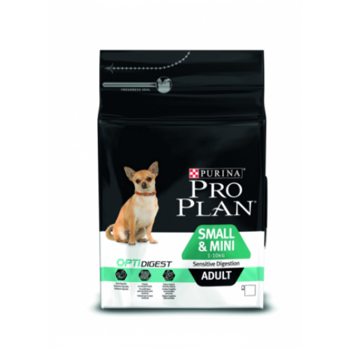 Purina Pro Plan Adult Sensitive Digestion Small & Mini (Ягненок, рис), для взрослых собак мелких и карликовых пород с чувствительным пищеварением - 3 кг.