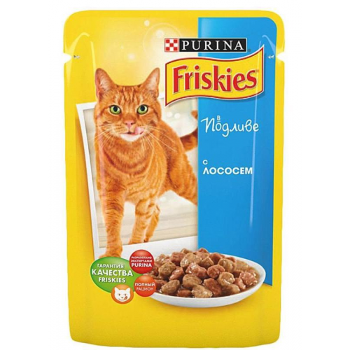 Purina Friskies, Консервы для кошек Кусочки в подливе с Лососем - 100 гр.