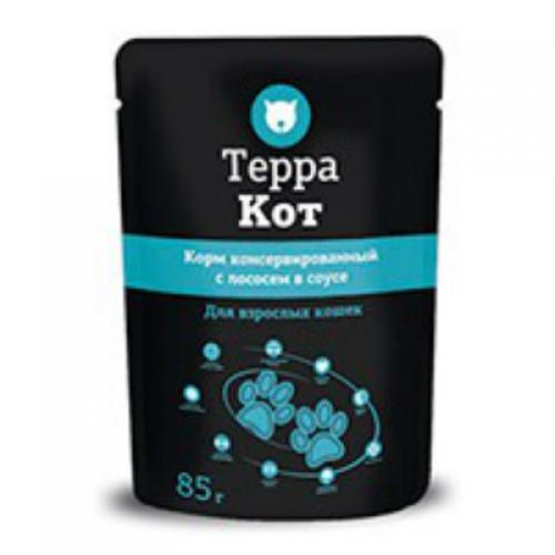 Терра Кот консервы для взрослых кошек с лососем в соусе, 85гр, Терра Кот консервы для взрослых кошек с лососем в соусе, 85гр,