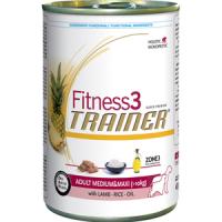 Trainer Fitness3 консервы Adult Medium/Maxi Lamb & Rice (Ягненок и Рис), для взрослых собак средних и крупных пород - 400 гр.