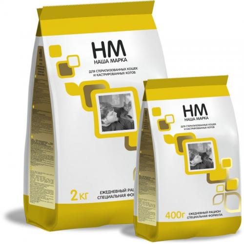 Корм НМ для стерилизованных кошек и кастрированных котов упак 0,4 кг