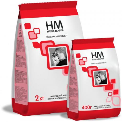 Корм НМ для взрослых кошек с говядиной и овощами упак 2 кг.