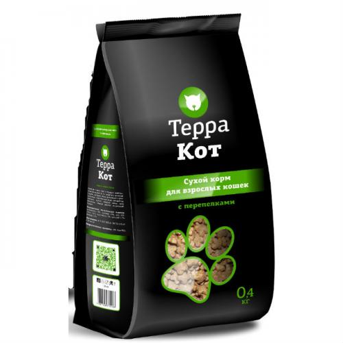 Терра Кот сух корм д/кошек с перепелками 10к