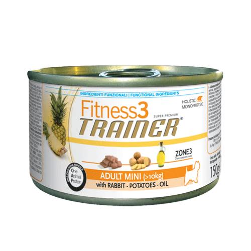 Trainer Fitness3 консервы Adult Mini Rabbit & Potatoes(Кролик и Картофель), для взрослых собак мелких пород - 150 гр.
