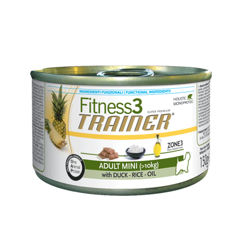 Trainer Fitness3 консервы Adult Mini Duck & Rice(Утка и Рис), для взрослых собак мелких пород - 150 гр.