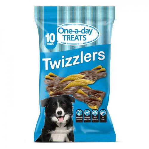 Лакомство для собак ТМ One-a-day Dental Sticks TWIZZLERS для очистки зубов с картошкой.