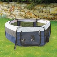 Манеж "TRIXIE" для щенков и кроликов, диам.130х55 см,полиэстер,синий/серый