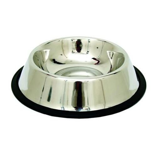 Миска металическая BASIS LINE д/собак, 1000мл с противоскользящим резиновым покрытием