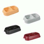 Миска двойная "TRIXIE" для собак, пластиковая, двойная 2 x 0.3л/диам.12см