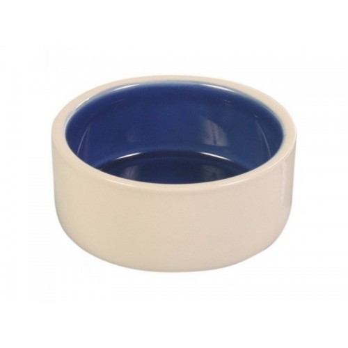 Миска "TRIXIE" керамическая для собаки, 0.35л/диам.12см.кремовая/синяя