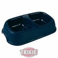 Миска двойная "TRIXIE" для собак, пластиковая, двойная 2 x 0.3л/диам.12см