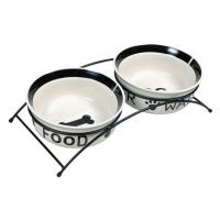 Миска "TRIXIE" керамическая, для собак "Eat on Feet" с подставкой, 2х0.3л/диам.12см