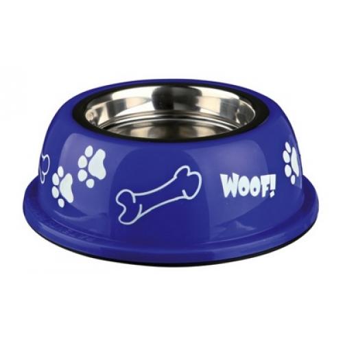 Миска "TRIXIE", металлическая, для собак0,45 л./диам.13см с рисунком