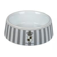 Миска "TRIXIE" керамическая "Dog Prince" с рисунком, 0,18л/диам.12см, серо-белая