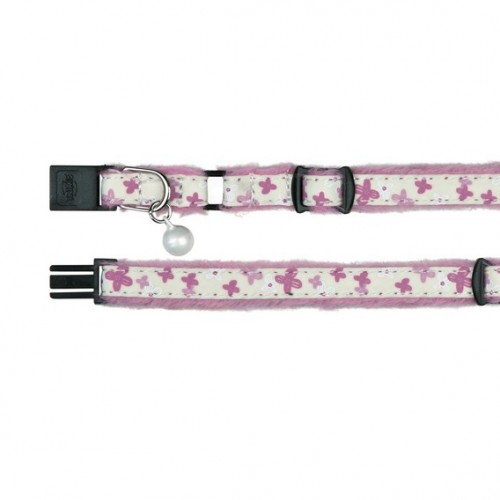 Ошейник "TRIXIE", для кошек, светоотражающий с колокольчиком, искусственная кожа/плюш